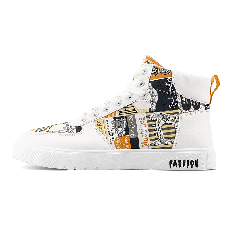 

Bull charm Мужские белые скейтерские кроссовки с желтым, цвет White Yellow