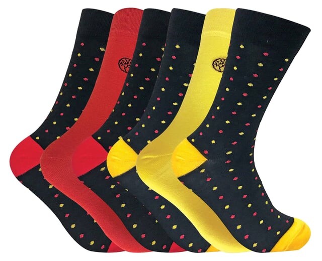 

6 пар мужских бамбуковых носков в горошек Sock Snob, красный
