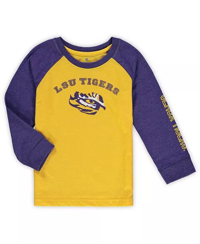 

Футболка LSU Tigers с длинным рукавом и регланами для мальчиков и девочек золотистого цвета Colosseum