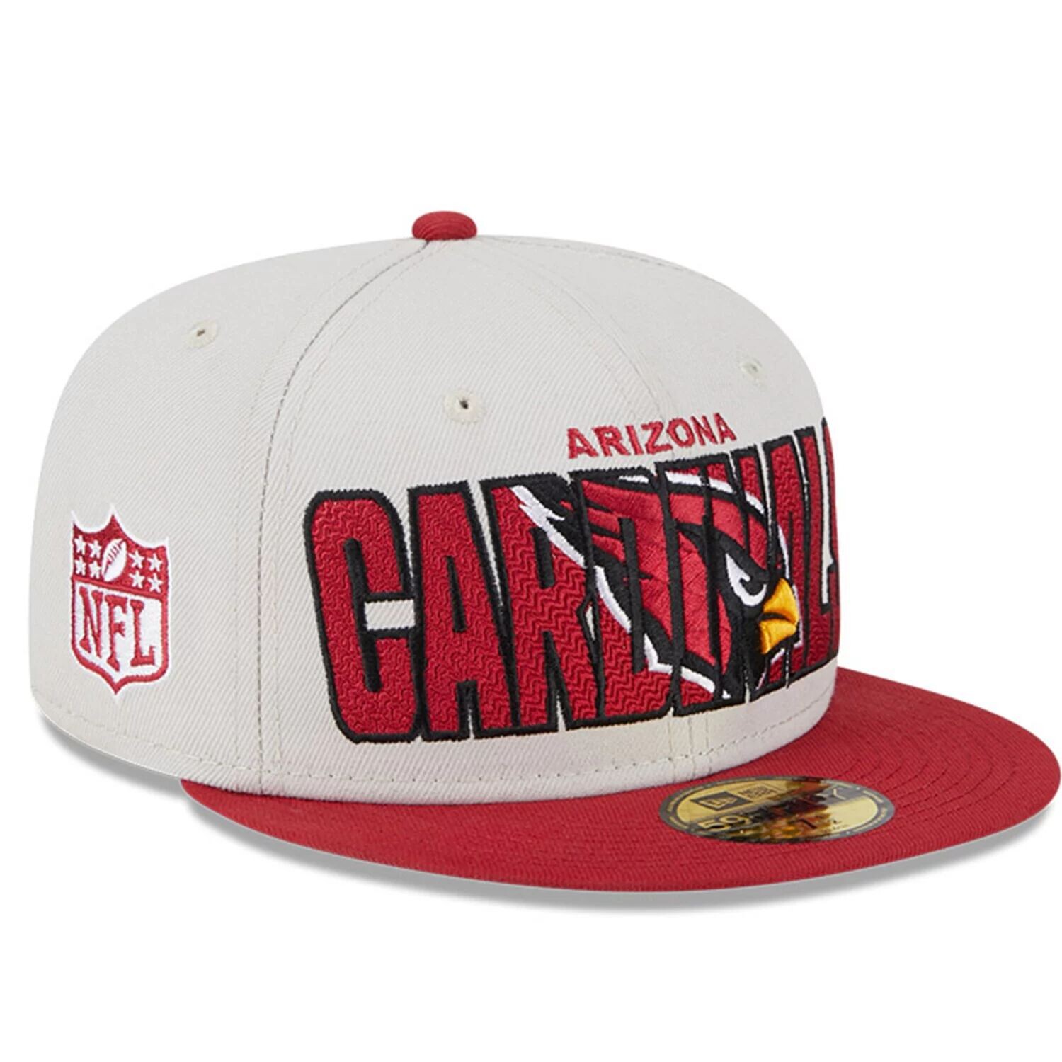 

Мужская облегающая шляпа New Era Stone/Cardinal Arizona Cardinals 2023 NFL Draft On Stage 59FIFTY