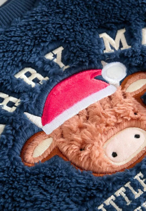 Флисовый джемпер стандартного кроя Next, Navy Christmas Hamish — фото 4
