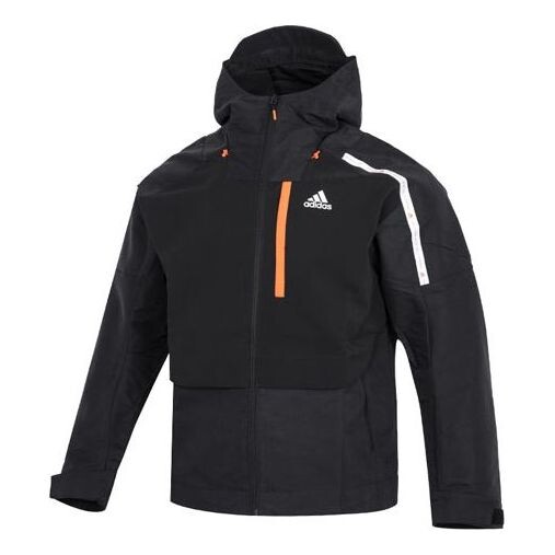 

Куртка Men's adidas Th Protek Wvjkt Athleisure Casual Sports Solid Color Hooded Woven Jacket Black, черный