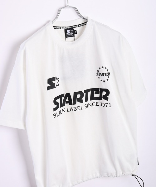 

Футболка с коротким рукавом, с резиновым принтом и завязками STARTER BLACK LABEL, черная, Черный, Футболка с коротким рукавом, с резиновым принтом и завязками STARTER BLACK LABEL, черная