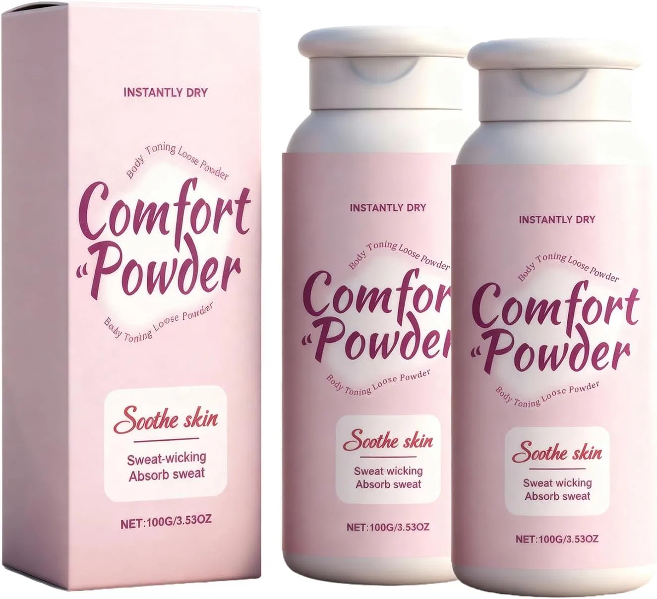 Набор из 2 пудр для тела Comfort Powder без талька для женщин Generisch