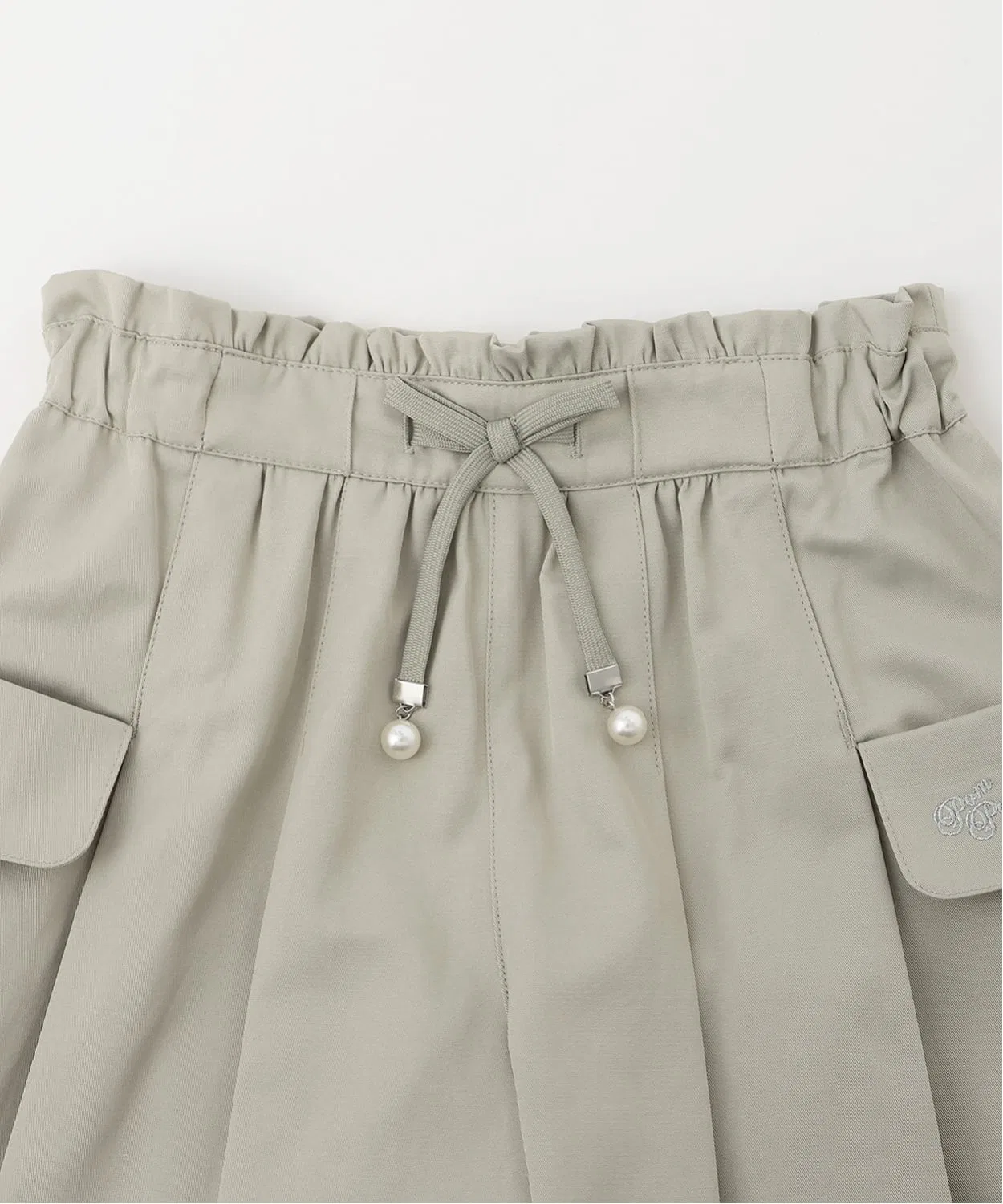 Детские хлопковые кюлоты с карманами pom ponette junior салатовые — фото 3