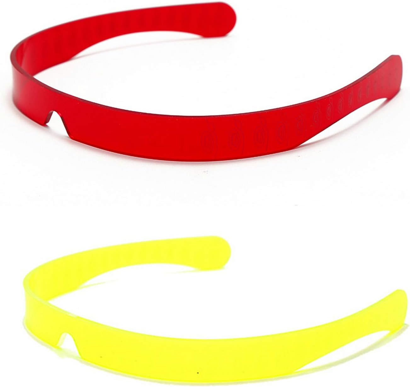 

Панк-очки с козырьком, футуристические солнцезащитные очки-щит, зеркальные очки-циклопы для женщин и мужчин, аксессуары для вечеринок и Хэллоуина willochra, 2pack Red&yellow