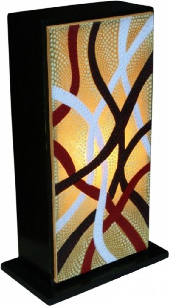 

Декоративная лампа точечной росписи, настольная лампа из хлопчатобумажной ткани с ручной росписью, лампа настроения WORU