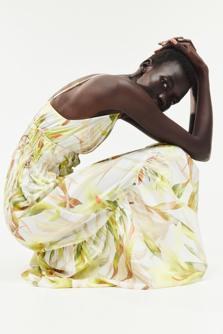 

Платье макси с кулиской H&M, белый