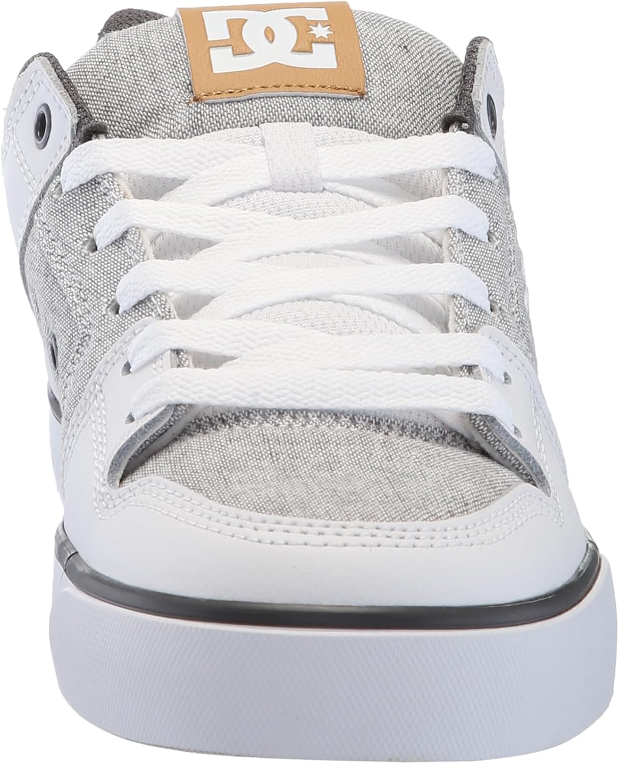 Мужские кеды DC Mens Pure Low Top с низким верхом на шнуровке для повседневного ношения и скейтбординга Dc Shoes, белый/серый — фото 2