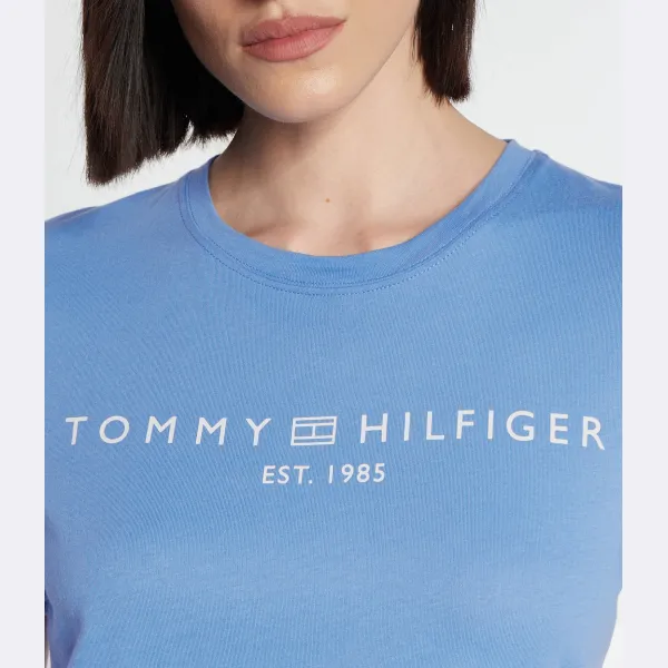 Футболка стандартного кроя с логотипом reg Corp из нержавеющей стали c-nk Tommy Hilfiger, синий — фото 3