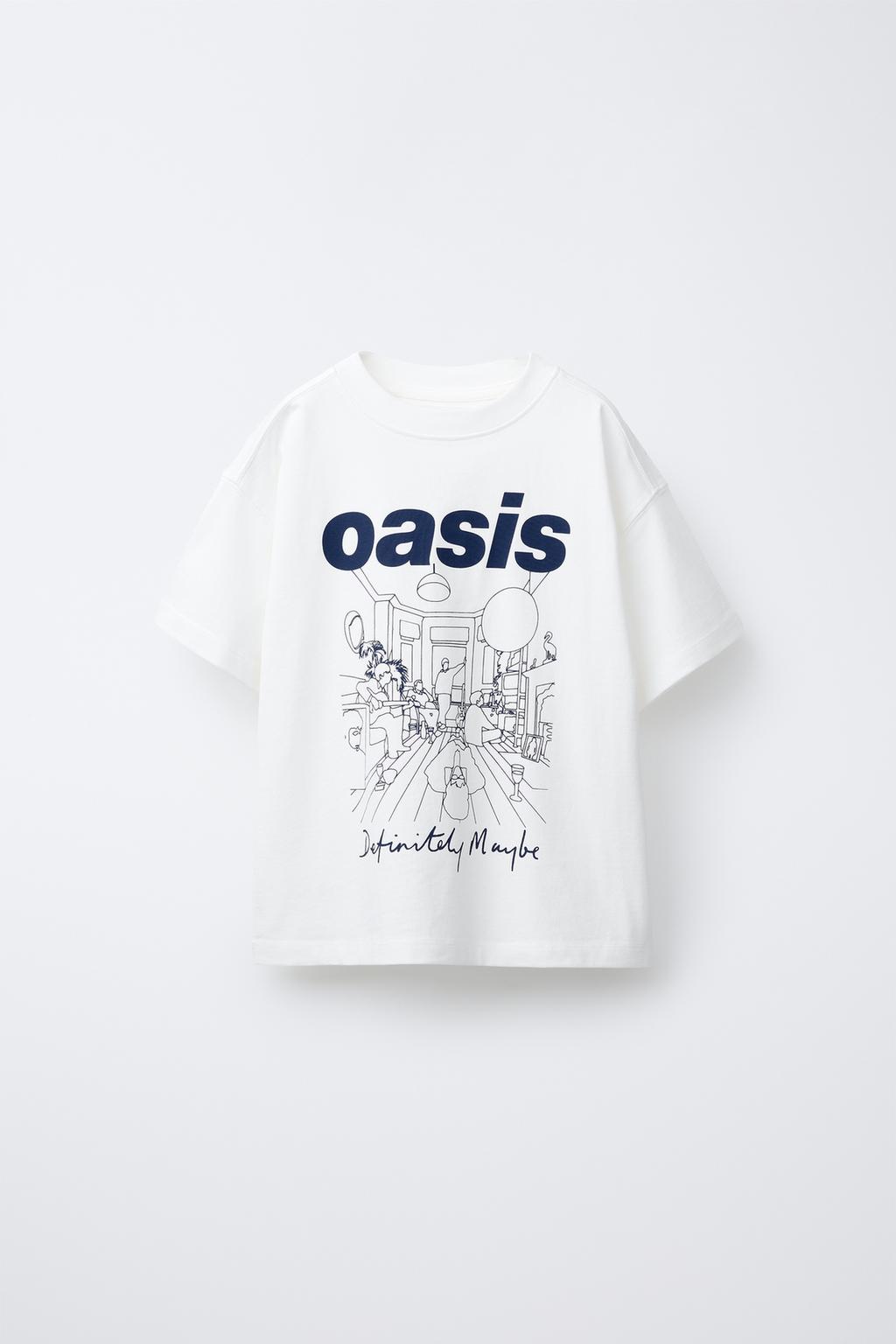 

Футболка с принтом oasis ZARA, белый