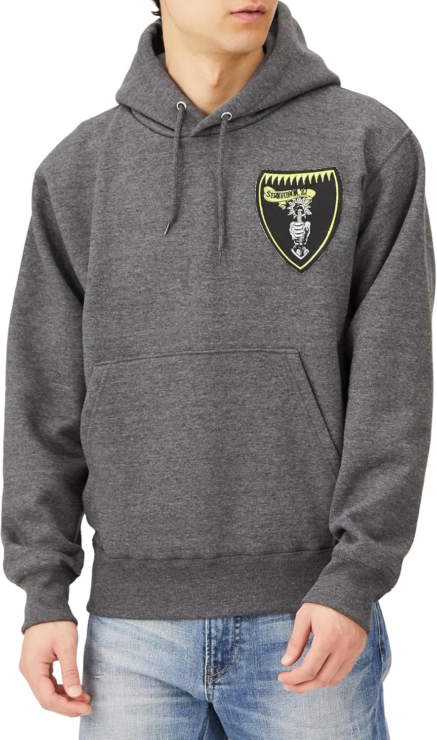 

Толстовка с капюшоном в стиле F, нашивка с гербом армии США, на флисовой подкладке, пуговицами, цвет угольно-серый F-Style