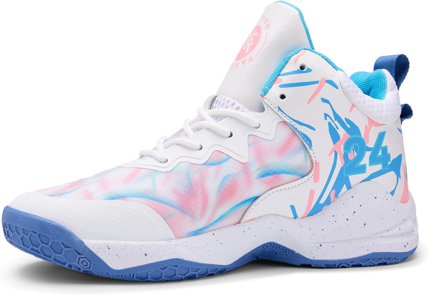 

Мужские баскетбольные кроссовки, легкие и дышащие, с тренировочной подошвой из противоскользящей резины, подходят для спорта в помещении и на улице Kniaiwx, белый/синий