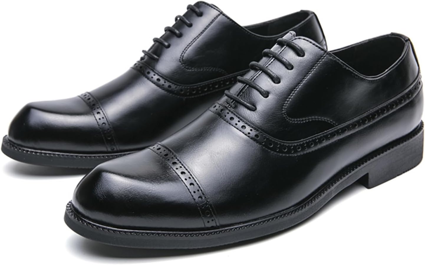 

Мужские коричнево-черные оксфорды с закрытым мысом - классические туфли на шнуровке для делового, свадебного и элегантного повседневного стиля Aokisx