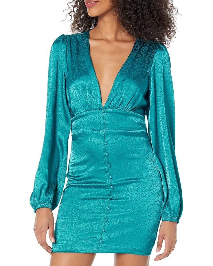 

Платье Bebe Satin Button-Up Jacquard, цвет Crystal Teal