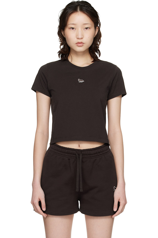 

Maison Kitsuné Детская футболка с изображением коричневого лисенка