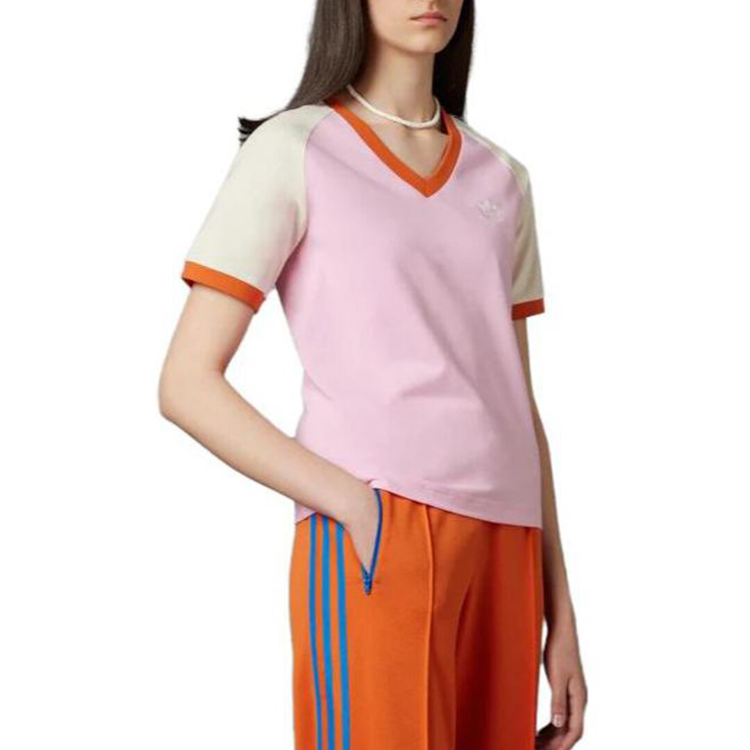 Футболка 70-х годов женская розовая Adidas Originals, розовый — фото 4