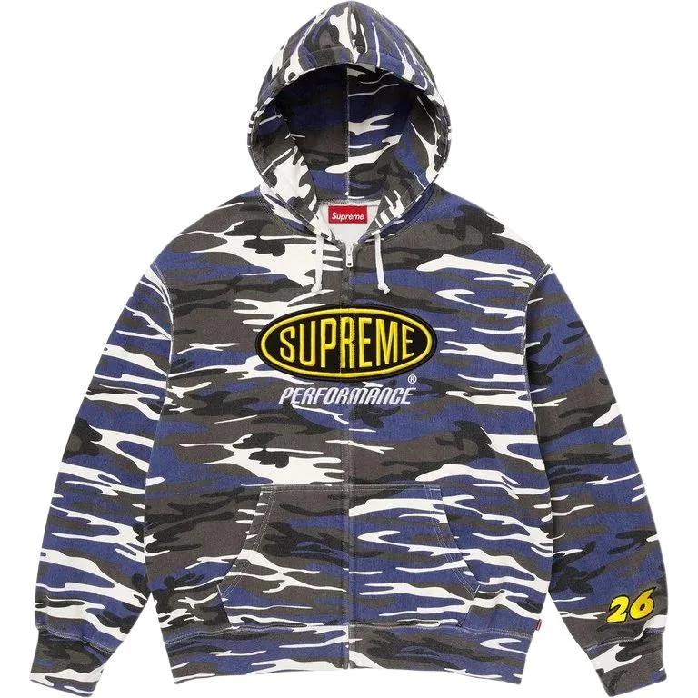 Толстовка с капюшоном и молнией Performance Unisex Supreme, Blue Camouflage/Blue Camo
