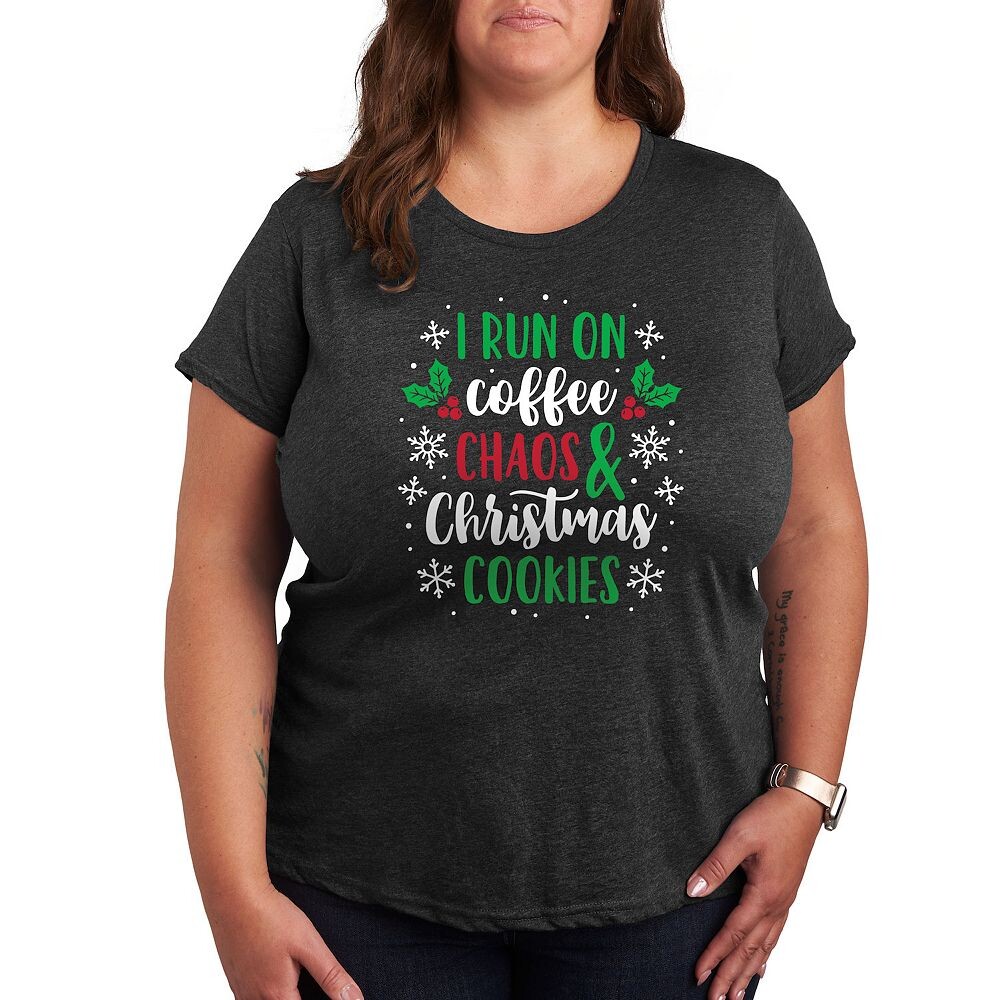 

Футболка с рисунком «Рождественское печенье Plus Coffee Chaos» Licensed Character, цвет Heather Charcoal