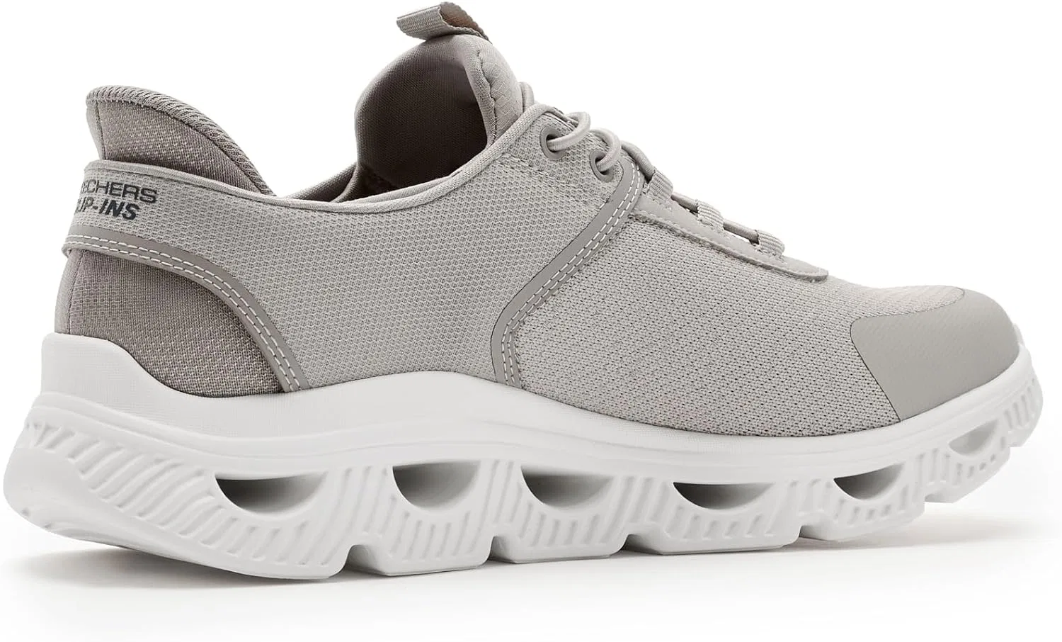 Мужские кроссовки Skechers Bobs Arc Waves - Slick Turn Slip-ins Trainers, Taupe — фото 3