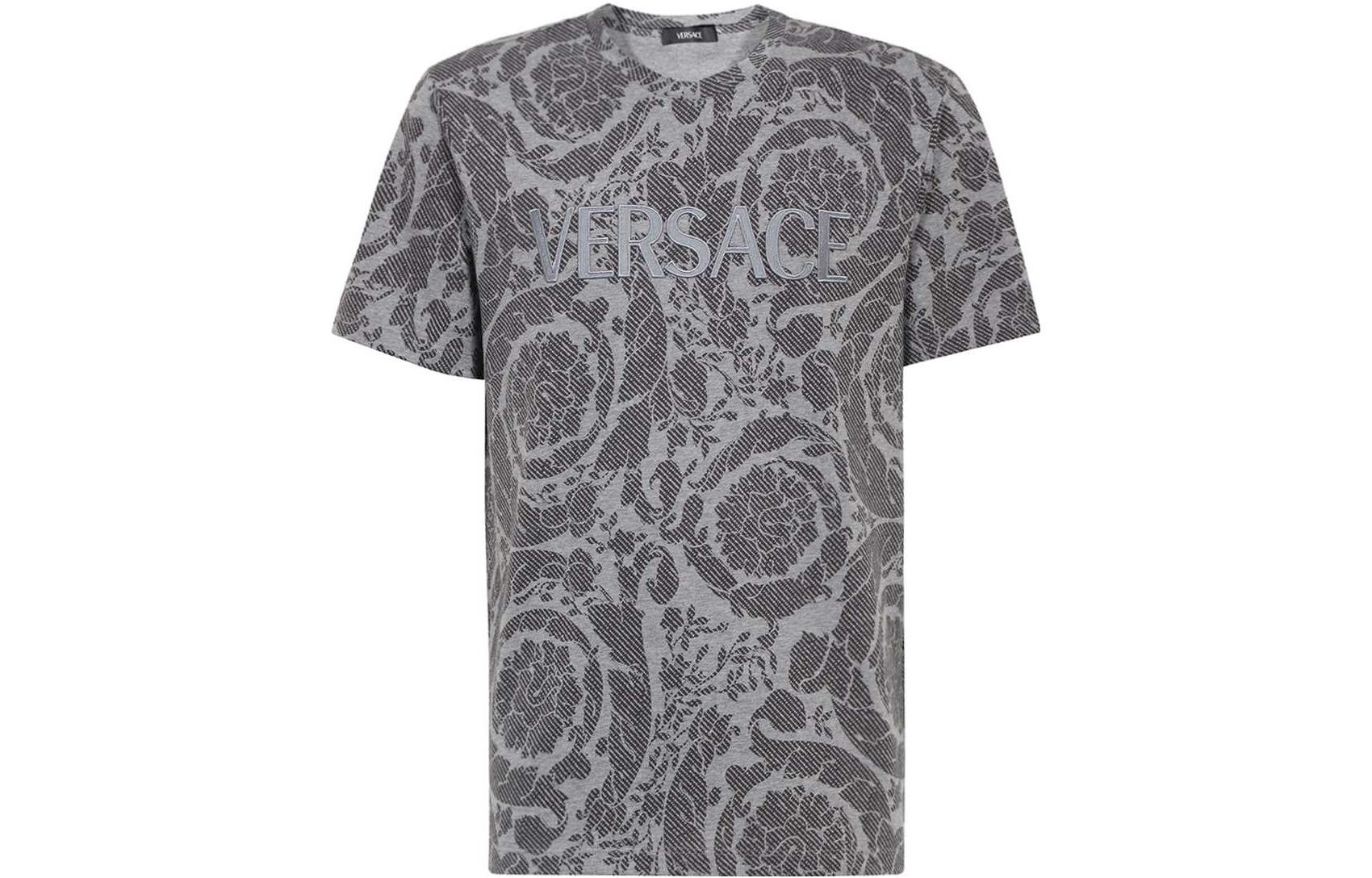 

Футболка Barocco Silhouette с круглым вырезом VERSACE, серая