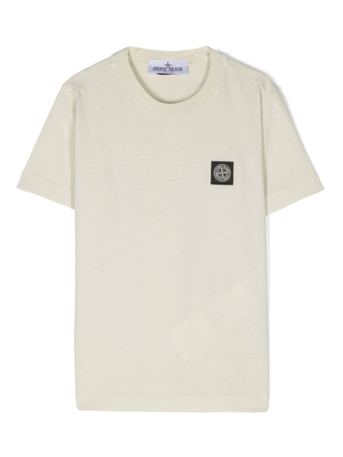 

Stone Island Junior футболка из хлопка с нашивкой в виде компаса, нейтральный цвет