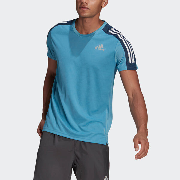 Футболка adidas Own The Run Tee Running Sports Round Neck Short Sleeve Blue, синий — фото 2