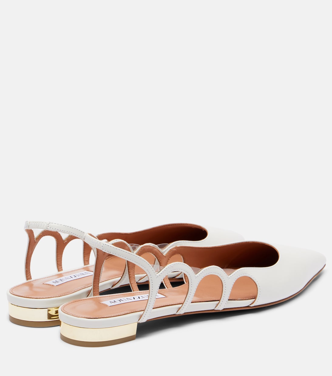 Балетки Endless Love на ремешке из кожи Aquazzura, белый — фото 2
