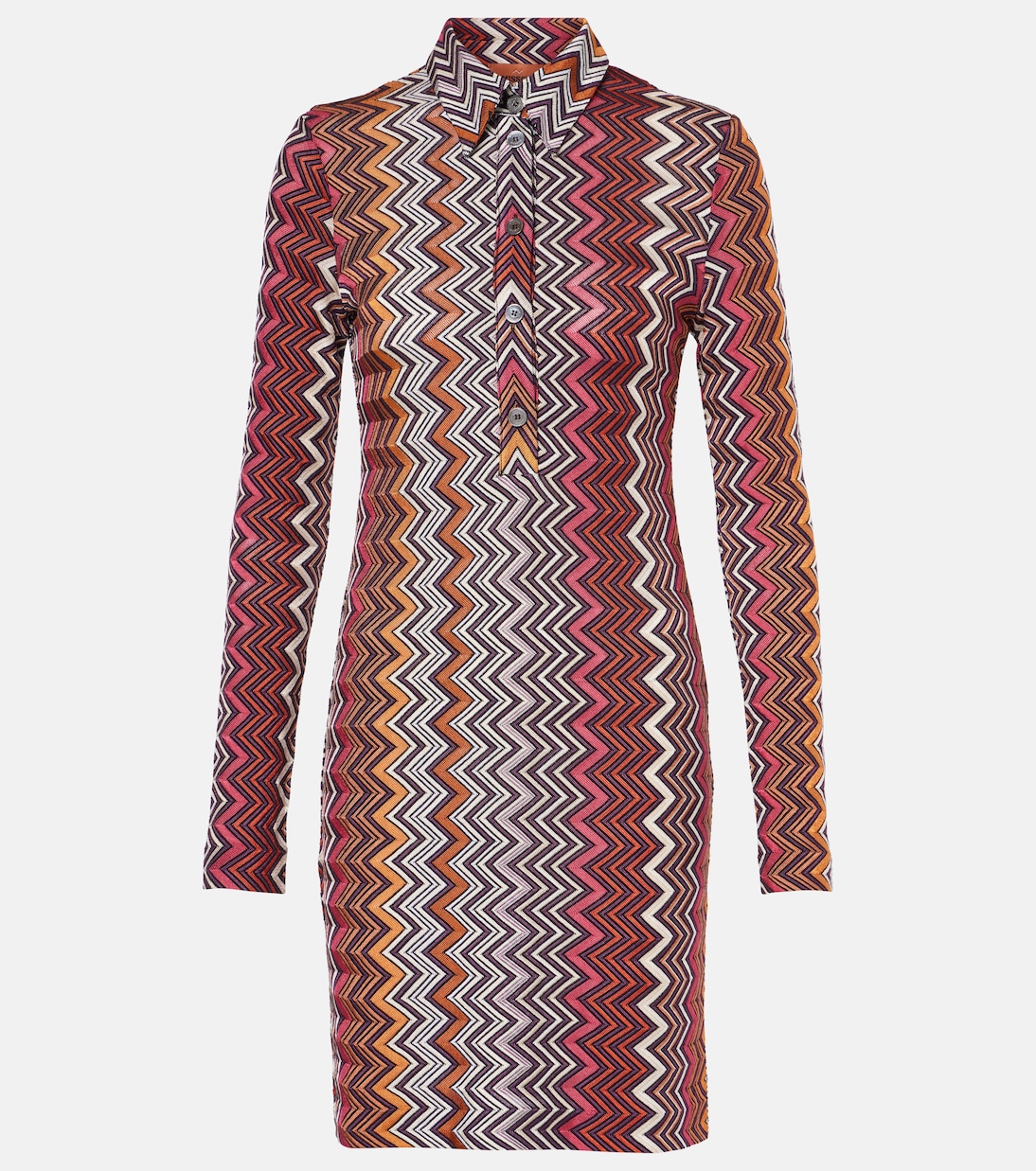 

Платье-рубашка с зигзагом Missoni, Multi Black Pink White Rust