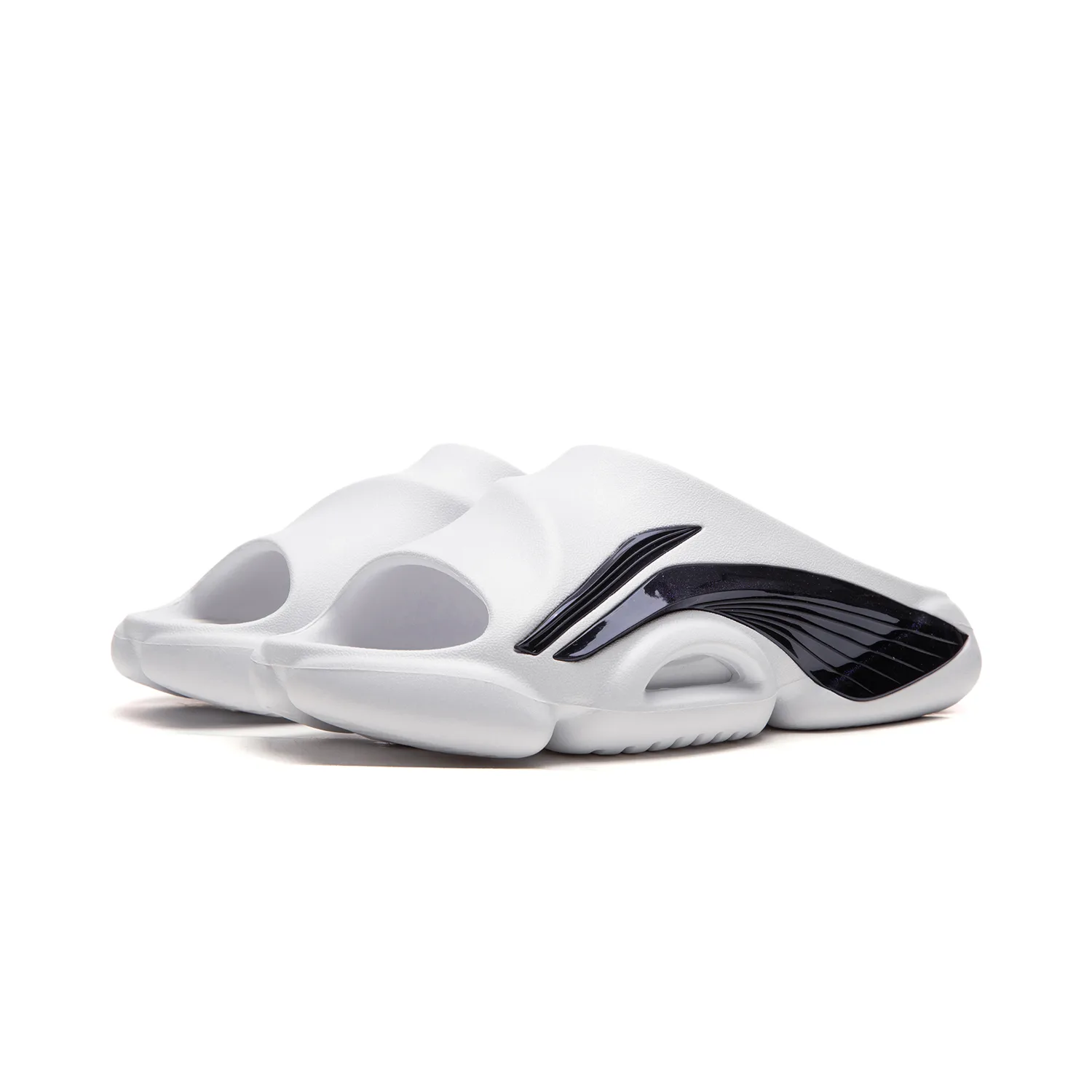 Li-Ning Slide Slippers Men's White Black — фото 4