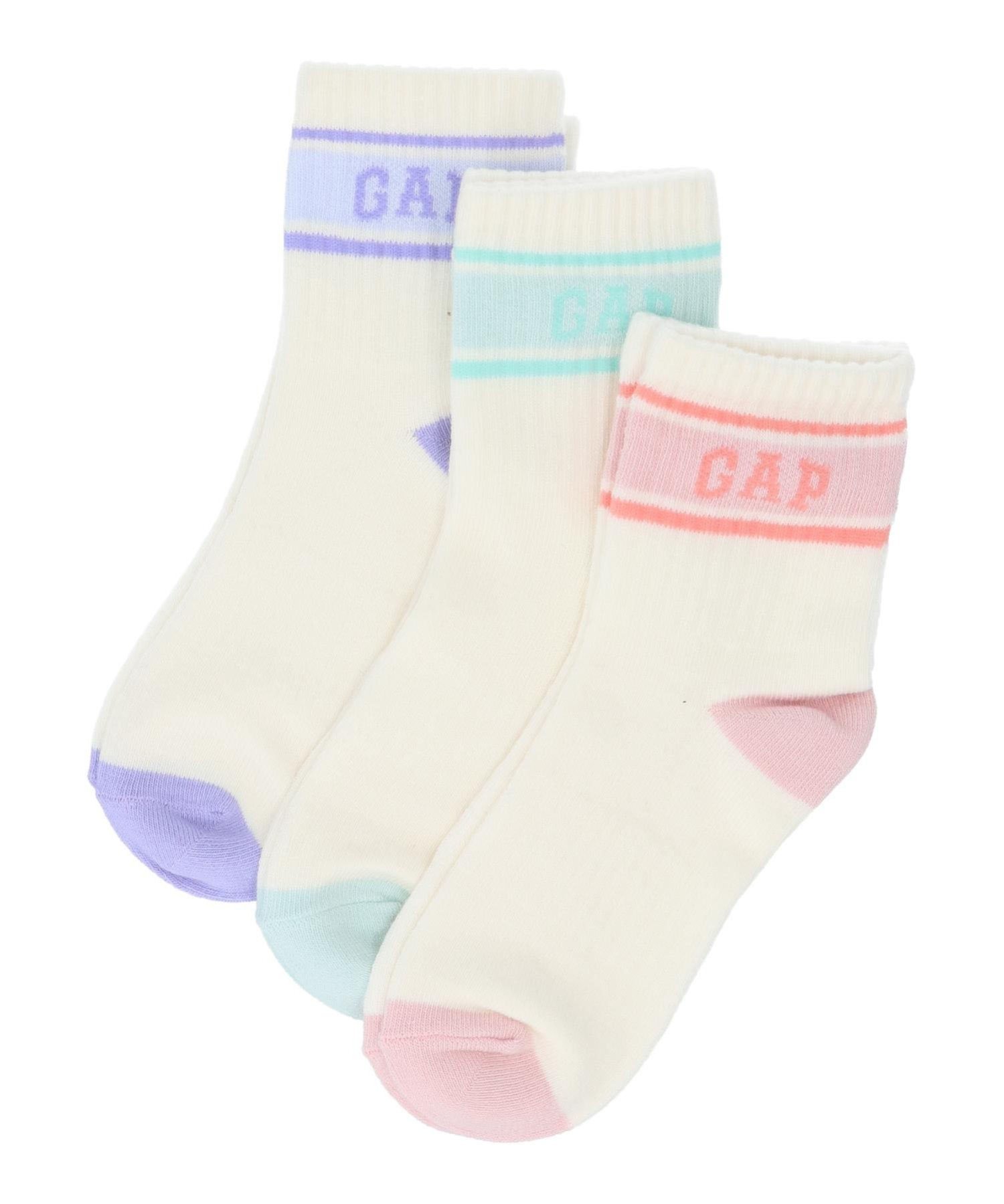 Детские носки с логотипом (K)GAP, комплект из 3 пар, PASTEL_MULTI — фото 2