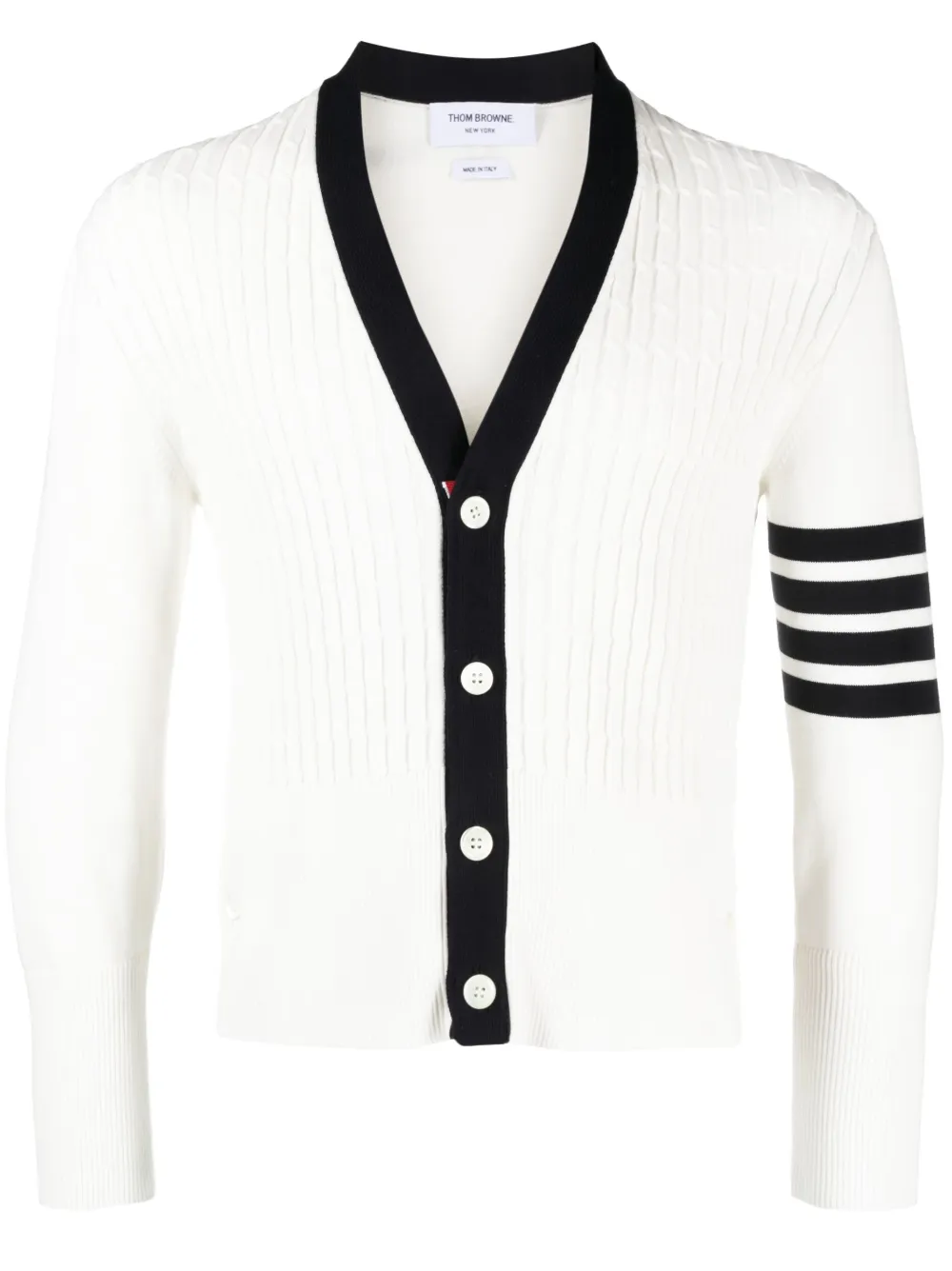 

Кардиган с полосками 4-Bar THOM BROWNE, белый
