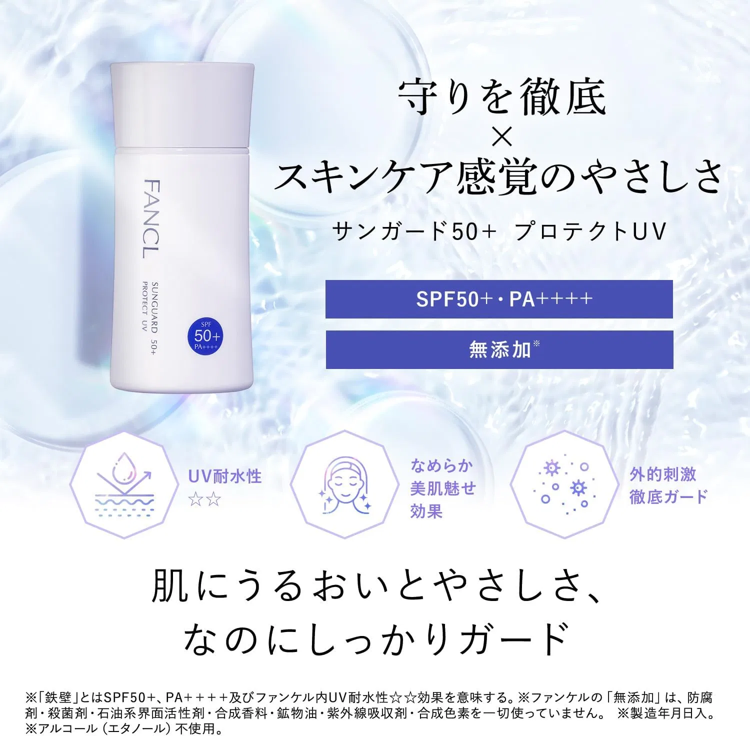 Солнцезащитный крем для лица и тела FANCL Sun Guard 50+ Protect UV SPF50+ PA++++ 60 мл — фото 2