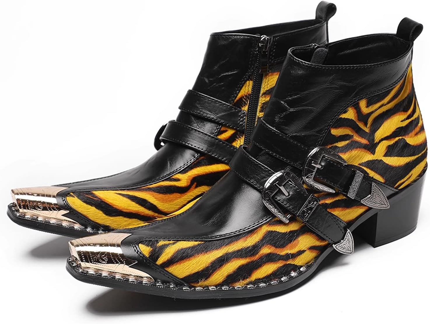 

Черные ботинки Челси для мужчин, платье, выпускной, повседневные, из натуральной кожи, с подъемом, пряжка на ремне, металлический наконечник, ботильоны, мужская мода, смокинг, свадьба, бальные вечеринки, диско, вестерн, ковбойские ботинки Dacnak...