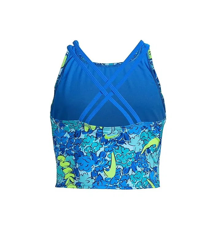 Купальник раздельный Doodle Floral Spiderback Midkini Set Nike Kids, Blue Crystal — фото 2