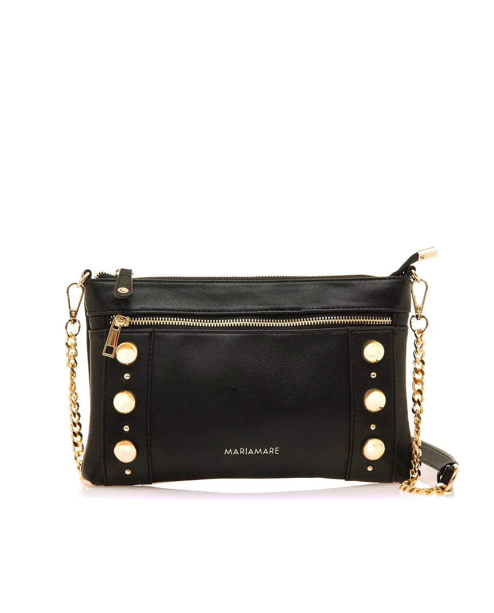 

Женская сумка через плечо под кожу с золотыми деталями Mariamare, черный