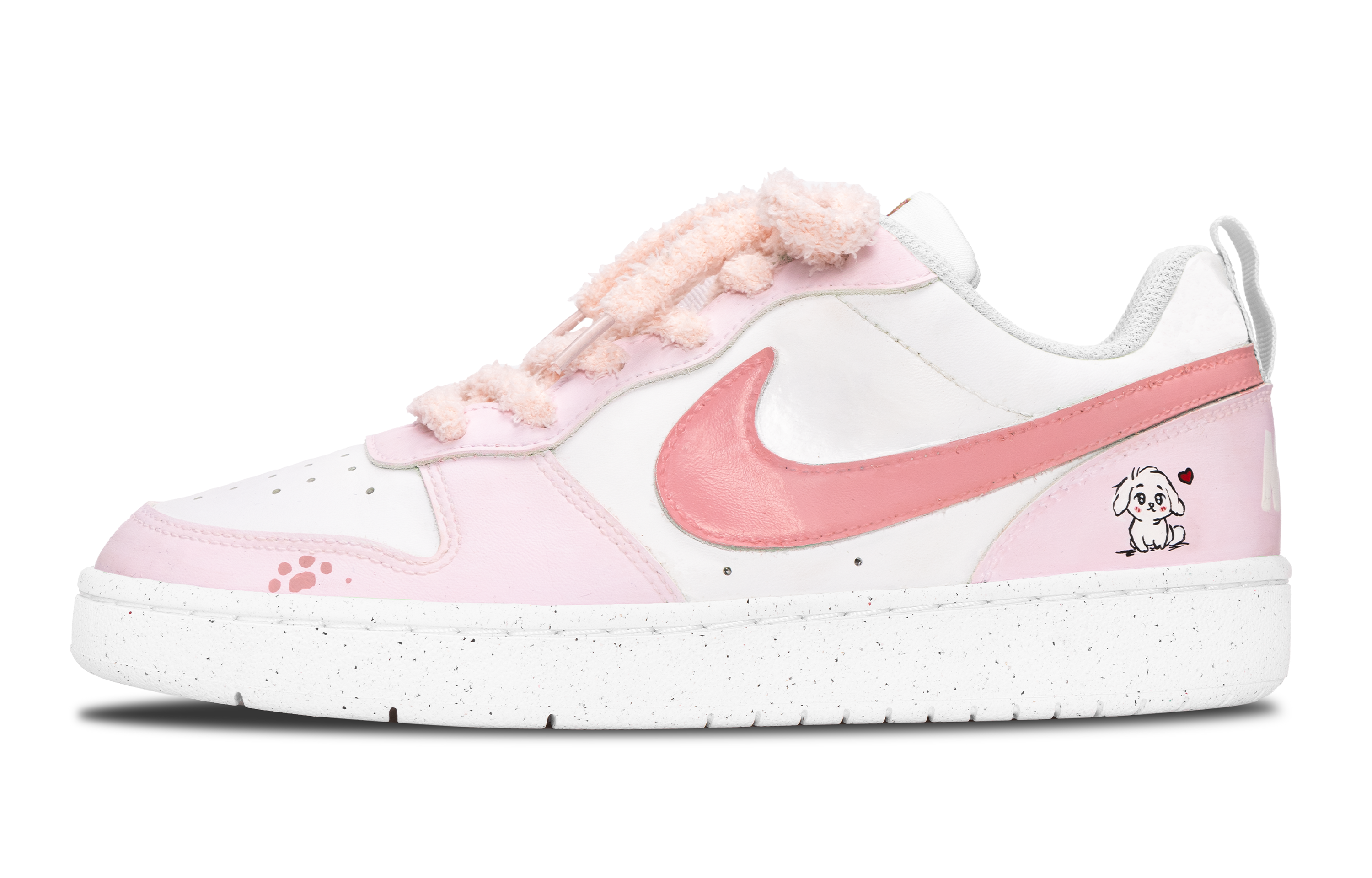 

Кроссовки для скейтбординга Court Borough низкие детские дышащие, нескользящие и устойчивые к истиранию White Nike, розовый