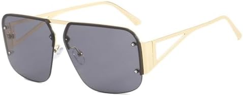 

Ретро-солнцезащитные очки для женщин, винтажная металлическая оправа; мужские солнцезащитные очки с прозрачными линзами и защитой от УФ-излучения UV400 MTZJH, Gold Grey