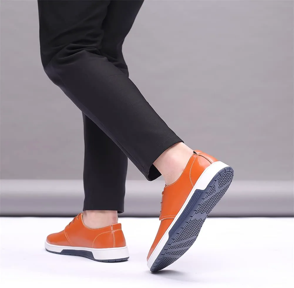 

Мужские кожаные оксфорды LLTMALL с шнуровкой, дышащие, модные плоские кроссовки, коричневый