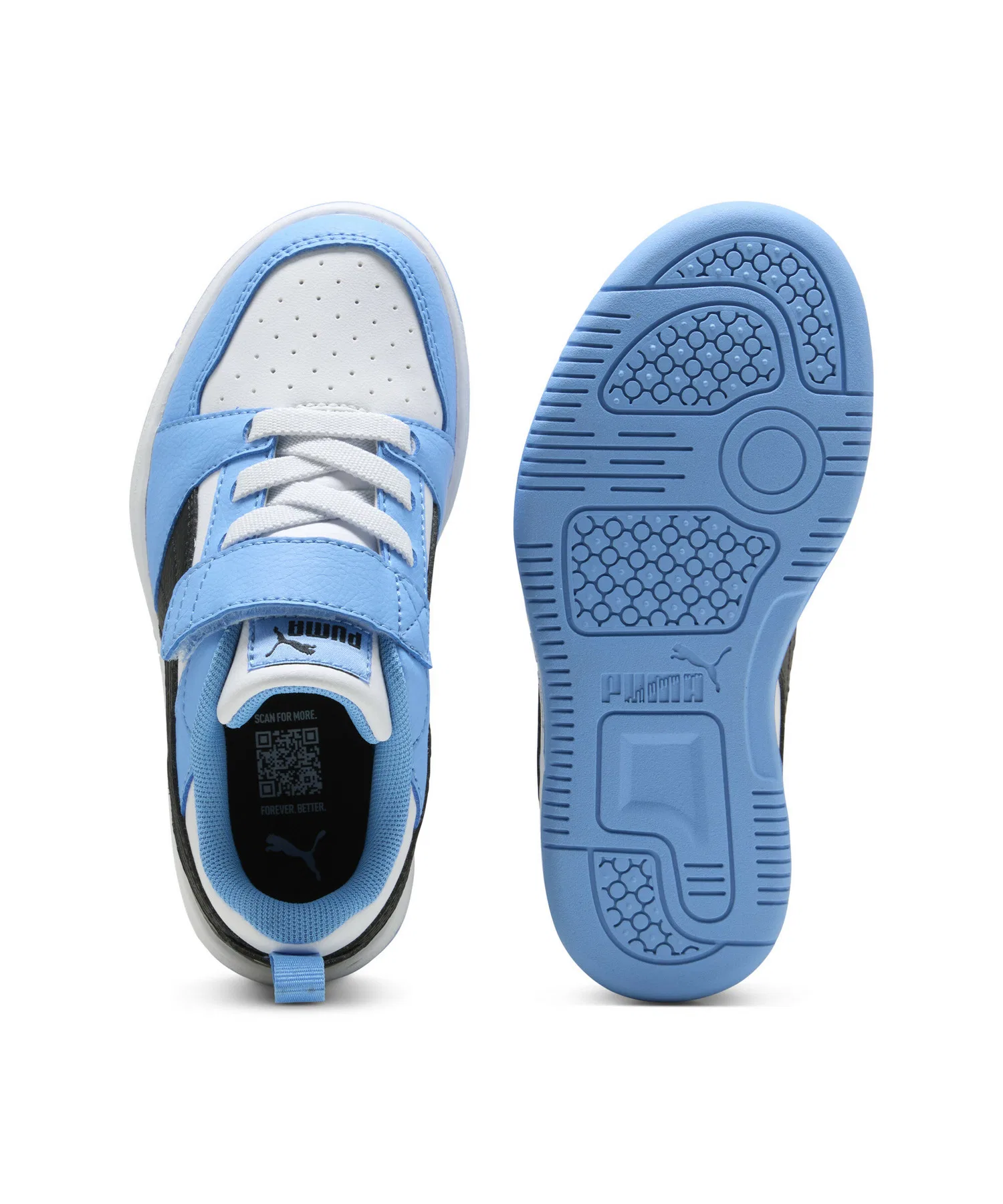 Детские кроссовки PUMA Rebound V6 Lo для спорта и игр белые — фото 4