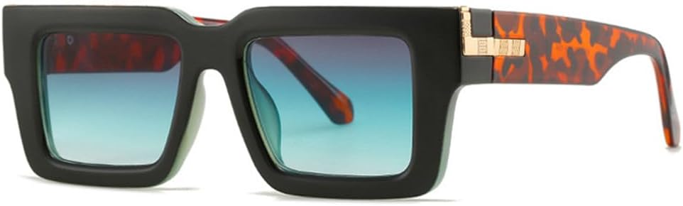 

Солнцезащитные очки UV400 с широкими дужками и леопардовым градиентным принтом для женщин и мужчин, для бега и занятий спортом на открытом воздухе UYPTK, Black Gray Green