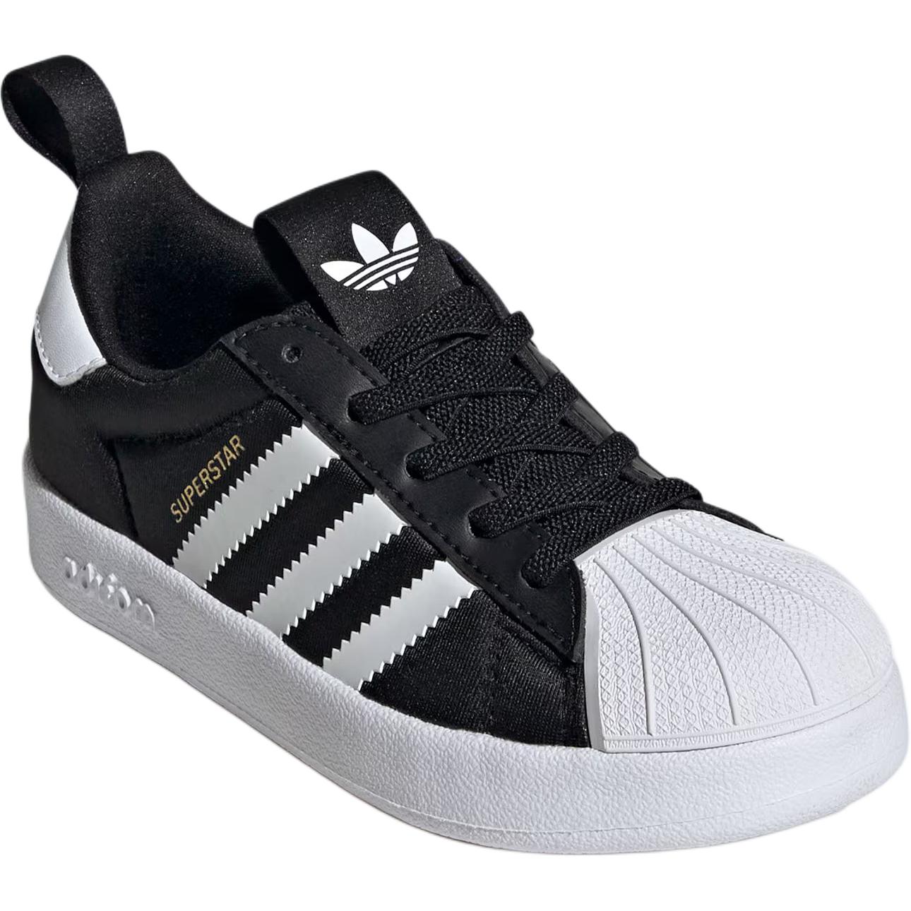 SUPERSTAR 360 Low Top Детские скейтбординговые кроссовки Black White Kids' Adidas Originals — фото 3