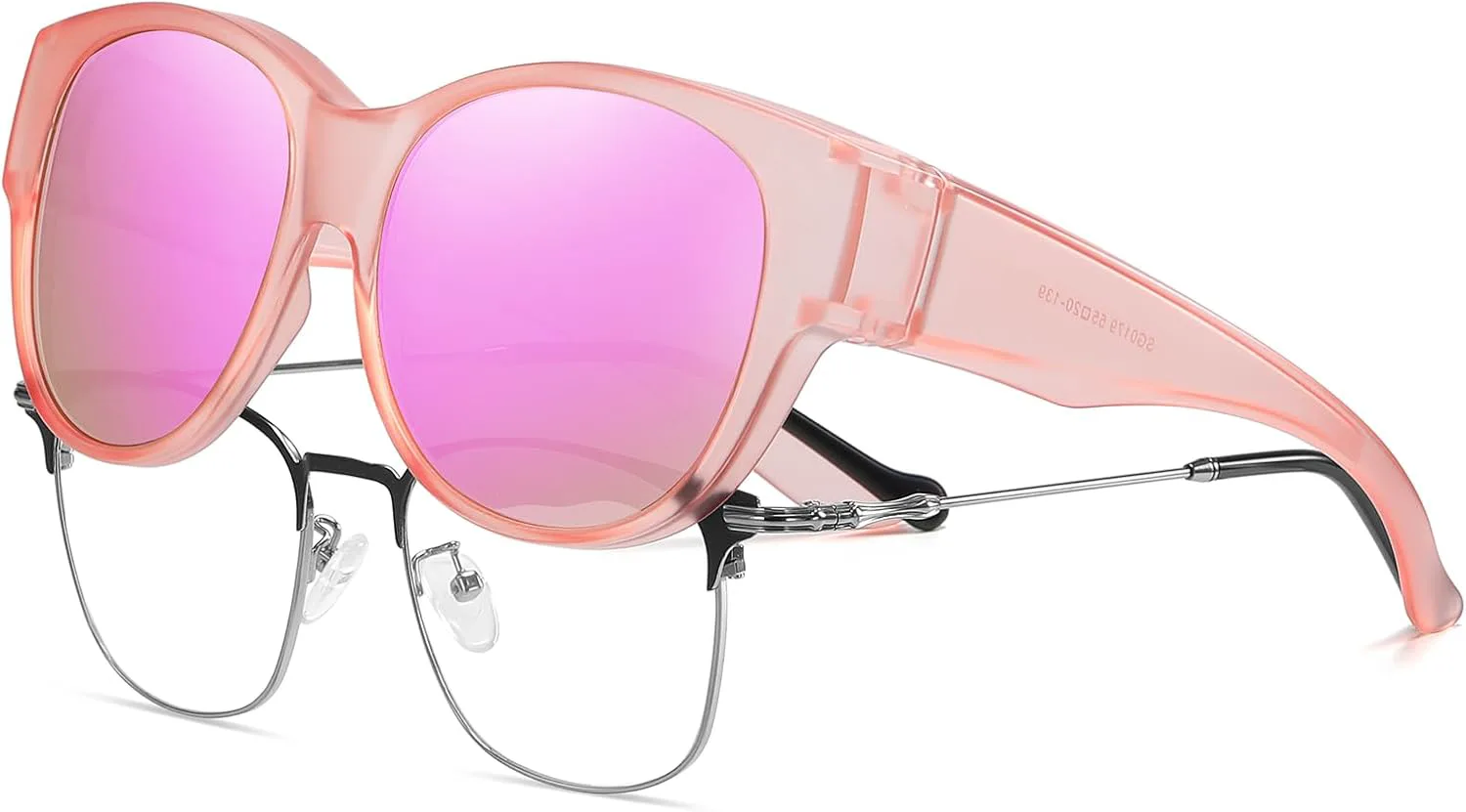 

Солнцезащитные очки HAOLOTA Fit Over Glasses для женщин, поляризованные, модные, в форме «кошачьих глаз», с защитой от УФ-излучения, L Size A11 Mat Pink/Pink