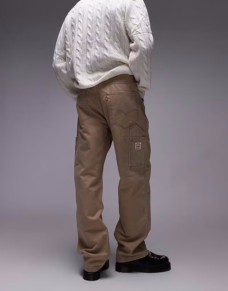 

Свободные прямые брюки-плотники Levi's Workwear унисекс, коллекция 568, бежевый цвет