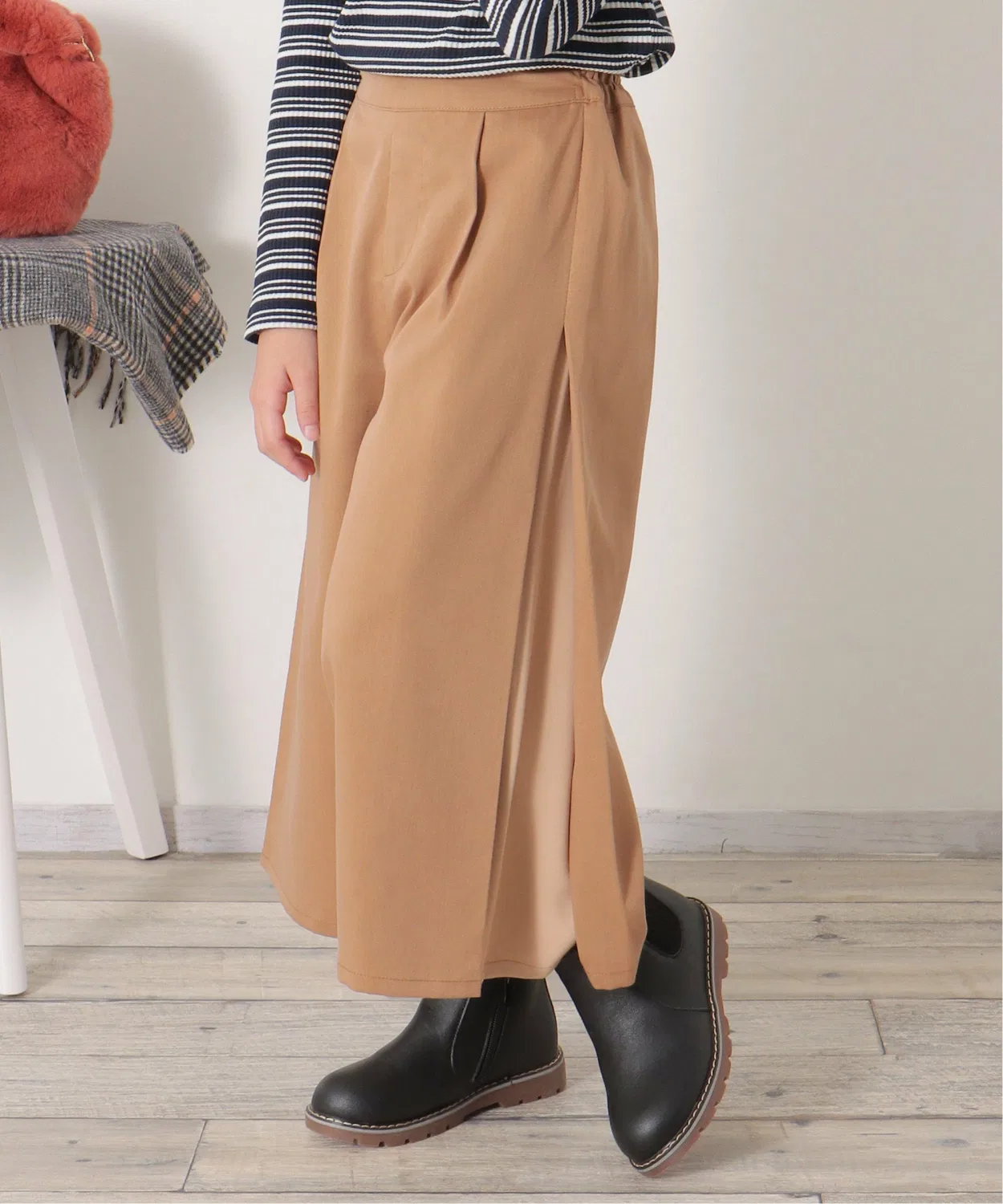 Широкие брюки с боковым креплением штанин (120-160 см) Ikka, beige