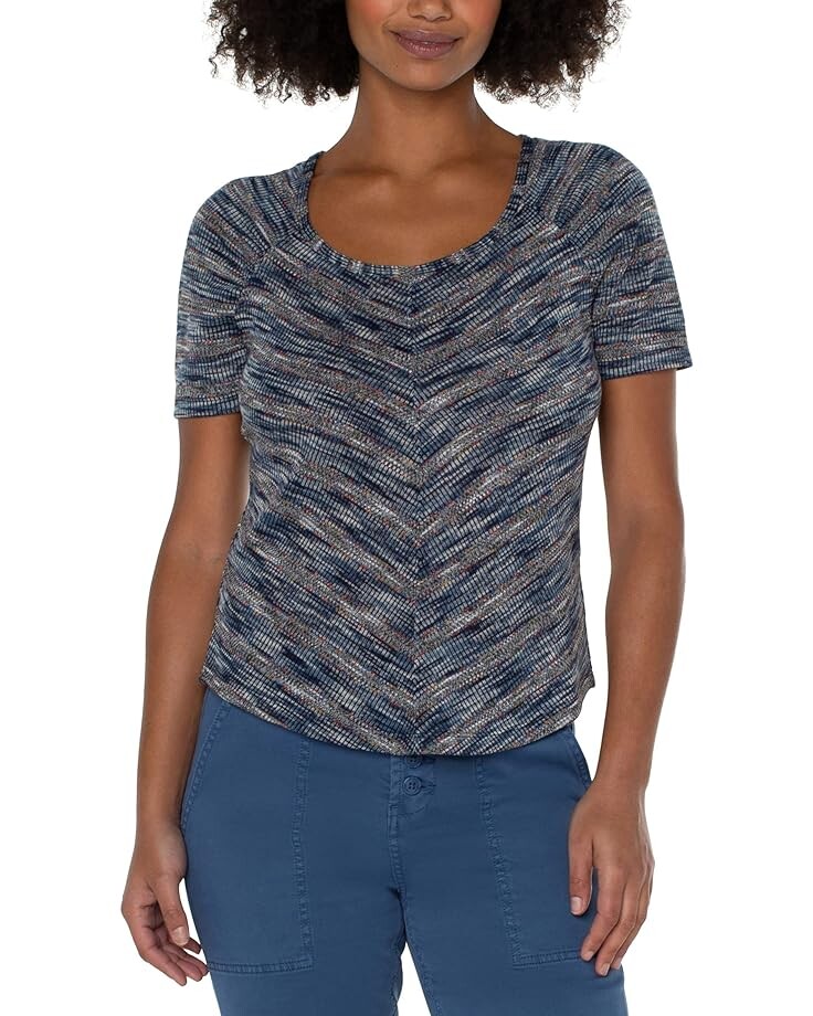 

Футболка Liverpool Los Angeles Shirred Knit, цвет Multi Space Dye Stripe