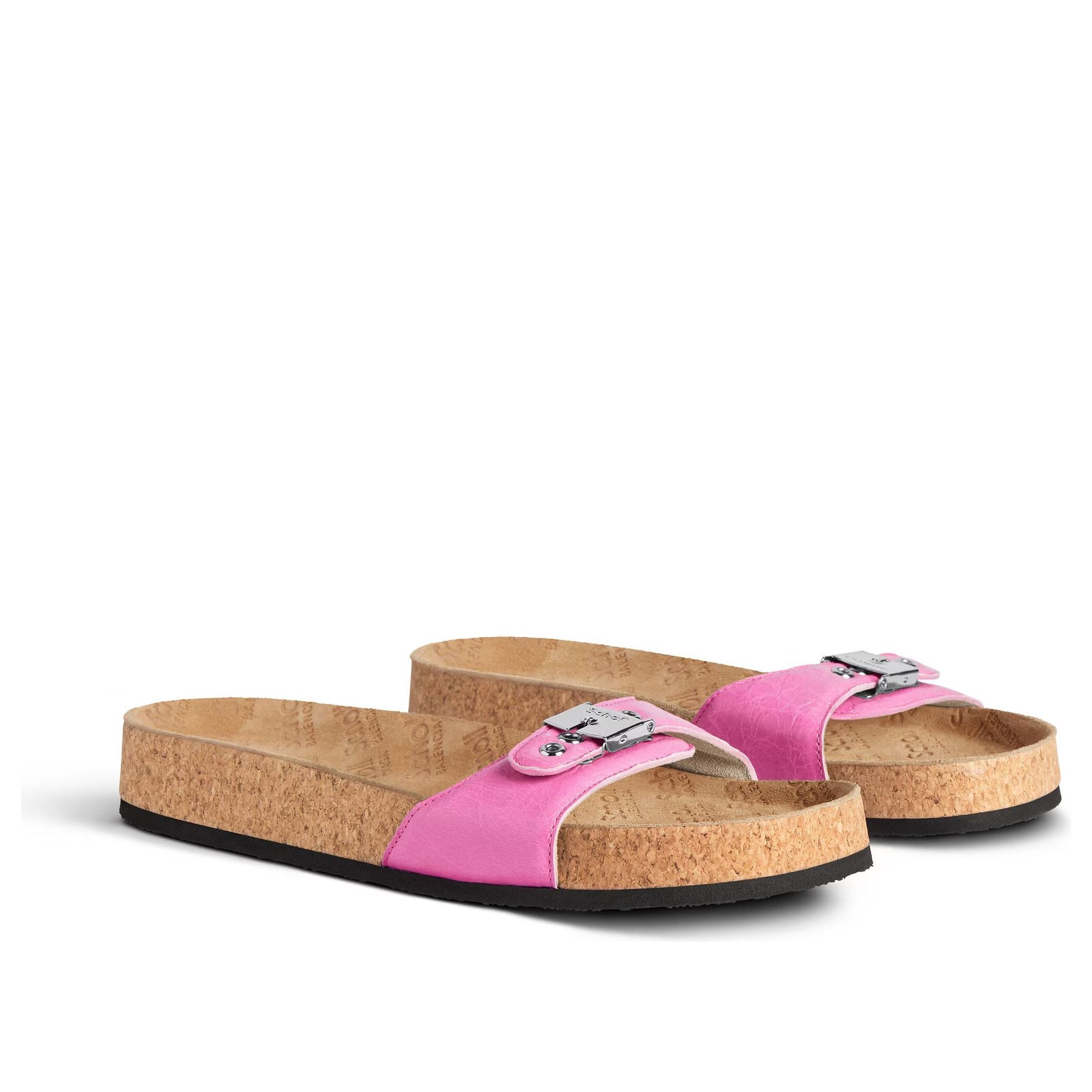 Шлепанцы (WMNS) Balenciaga I Scholl Flat Sandals 'Glossy Pink' — фото 3