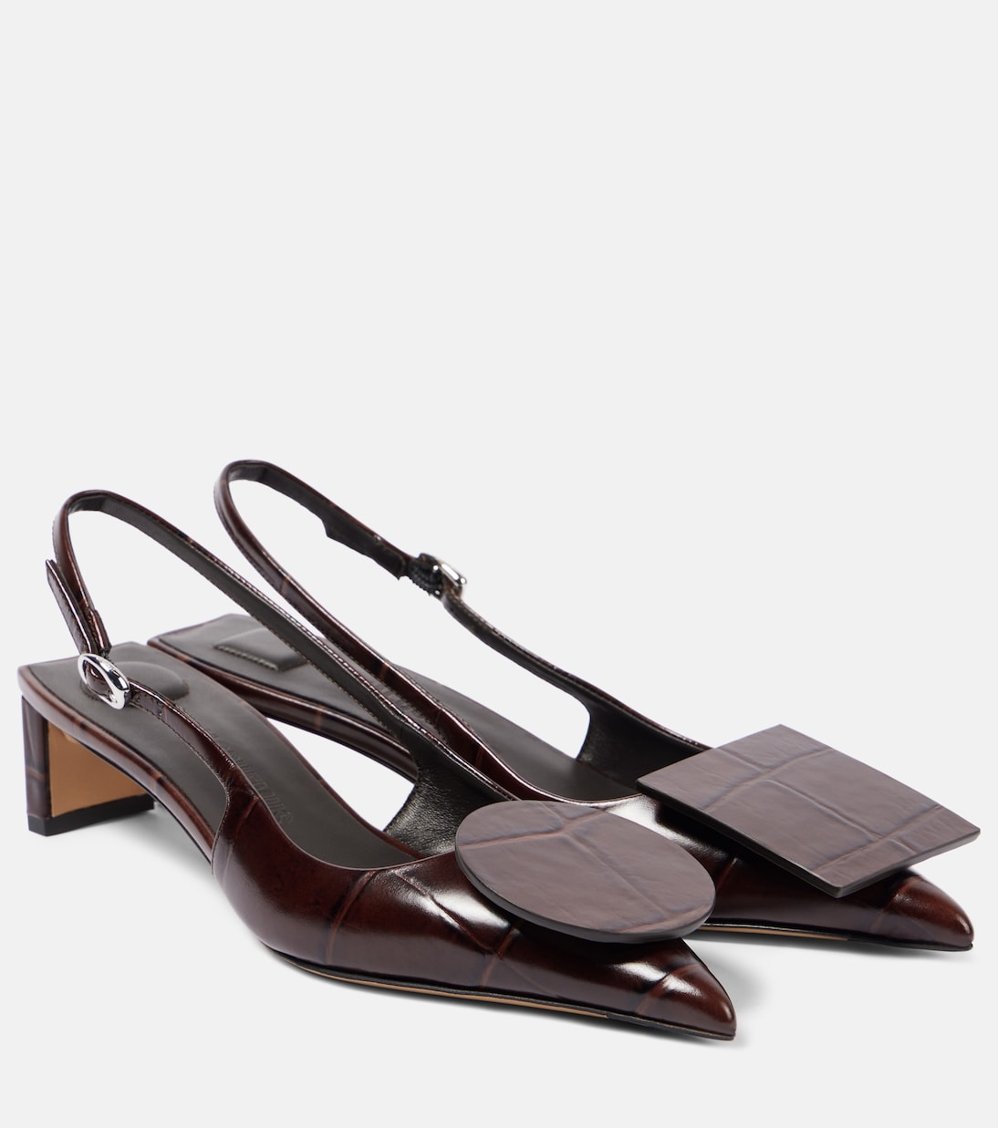Туфли-лодочки Duelo 40 из кожи с открытой пяткой Jacquemus, Midnight Brown