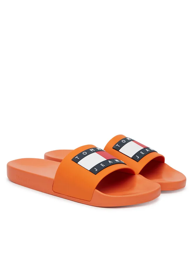 Мюли Tommy Jeans Pool Slide Ess EM0EM01191 оранжевые — фото 2