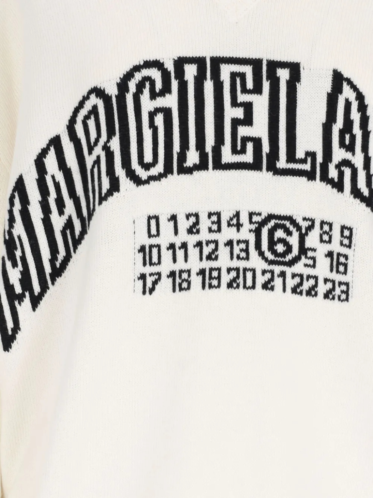MM6 Maison Margiela джемпер с логотипом и V-образным вырезом, белый — фото 3